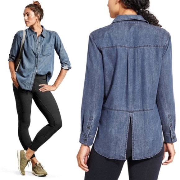 Athleta Tops - Athleta Bootjack Chambray Button Down Shirt